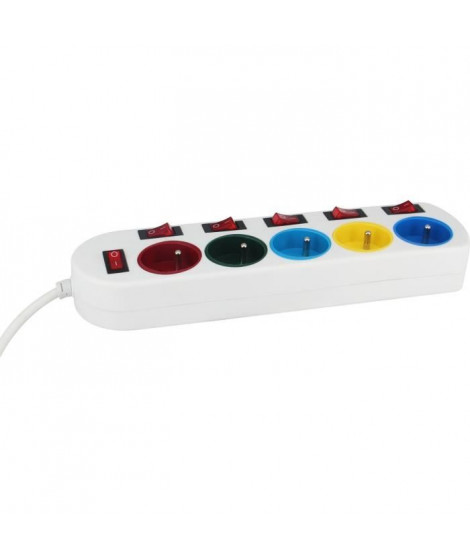 Bloc multiprise - GAO - 5 prises - Avec interrupteurs, 16A, 230V