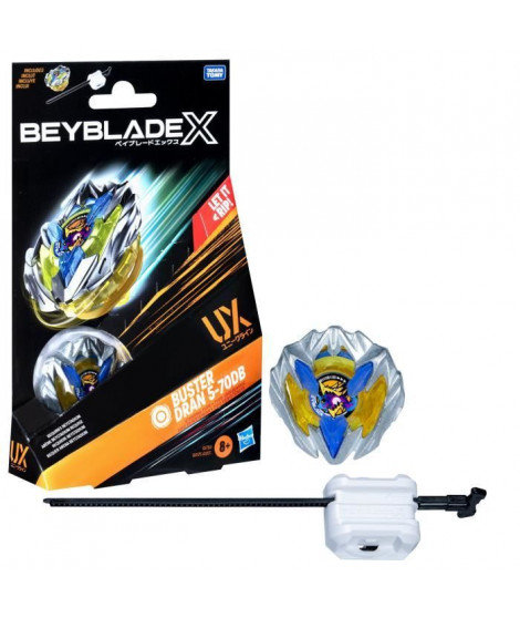 Beyblade X, Starter Pack Buster Dran 5-70DB UX avec toupie de type endurance de compétition et lanceur, des 8 ans