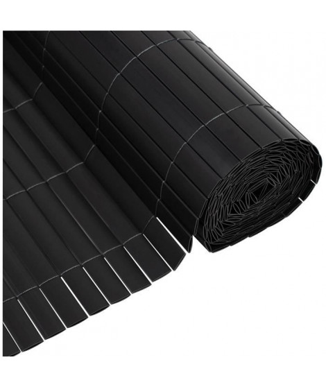 Canisse PVC double face - NATURE - 1 x 3 m - 1600 g/m² - Occultant 4/5 - Anti-UV - Anthracite