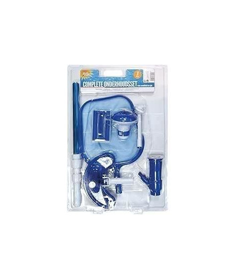 Entretien piscine - BSI - Kit 6 articles - Aspirateur de fond - Manche 1,5m - Éponge - Flotteur - Thermometre - Épuisette