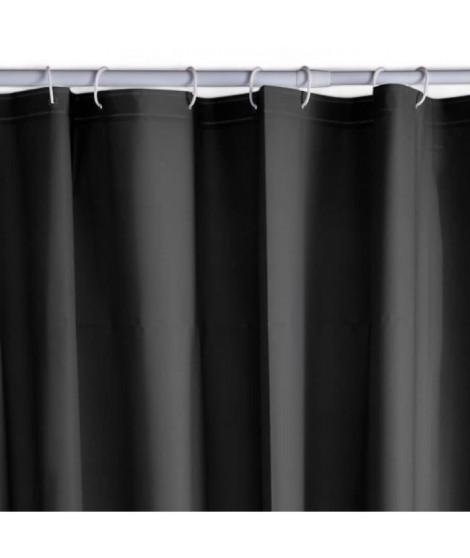 Rideau de douche gauffré - Black - PEVA - 180 x 200 cm - 12 crochets - UTILITY - TODAY