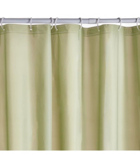 Rideau de douche gauffré - Green - PEVA - 180 x 200 cm - 12 crochets - UTILITY - TODAY