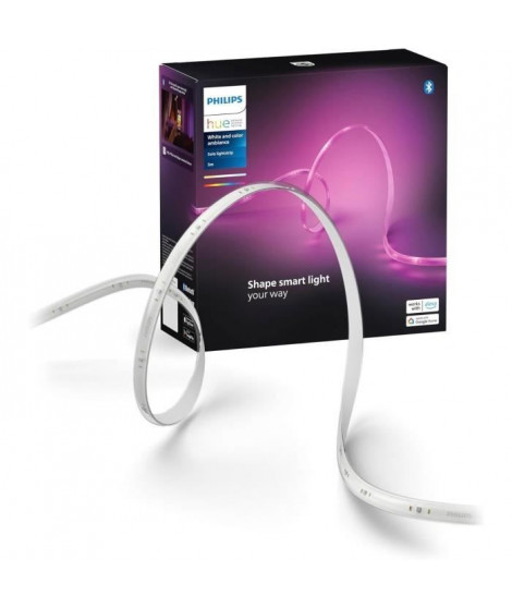 Kit de base ruban LED - PHILIPS HUE - Lightstrip 5 metres Smart LED pour l'intérieur - Lumiere blanche et colorée