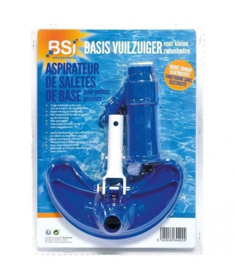Aspirateur de fond manuel - BSI - Avec sa poche pour les détritus de la piscine - 30cm