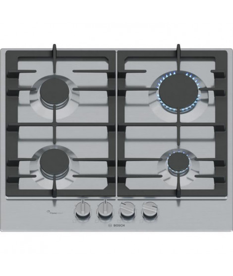 Table de cuisson a gaz - BOSCH Série 6 - 4 foyers - 52 x 58,2 x 4,5 cm - PCP6A5I90 - Inox