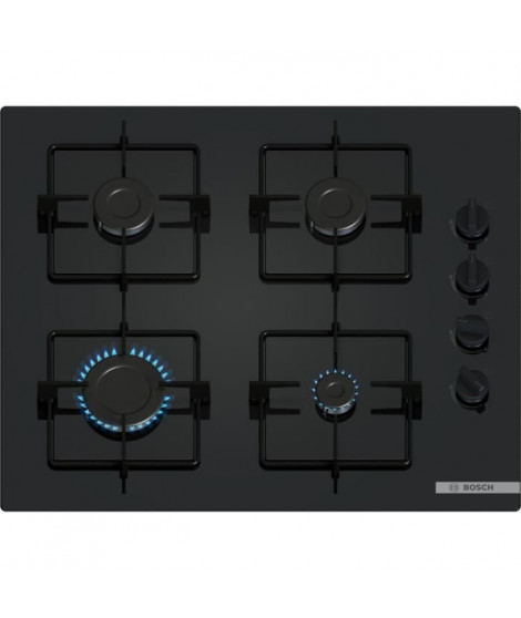 Table de cuisson a gaz - BOSCH Série 2 - 4 foyers - 52 x 59 x 5,4 cm - POP6B6K30 - Noir