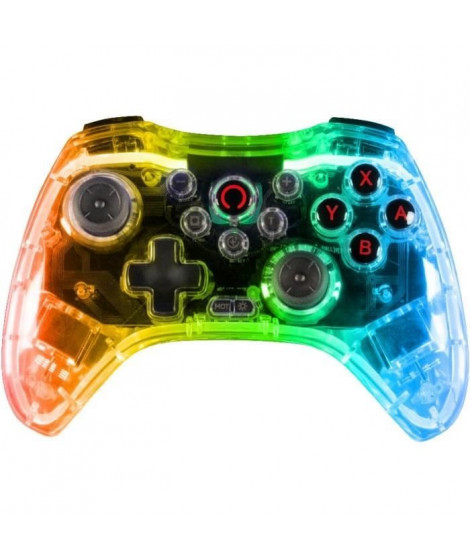 Konix - Manette sans fil Crystal Nintendo Switch, Switch OLED, PC et PS4