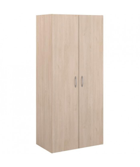 Armoire de chambre - EASY LIFE - Chene - 2 portes - 80,2 x 180 x 49,7 - PARISOT