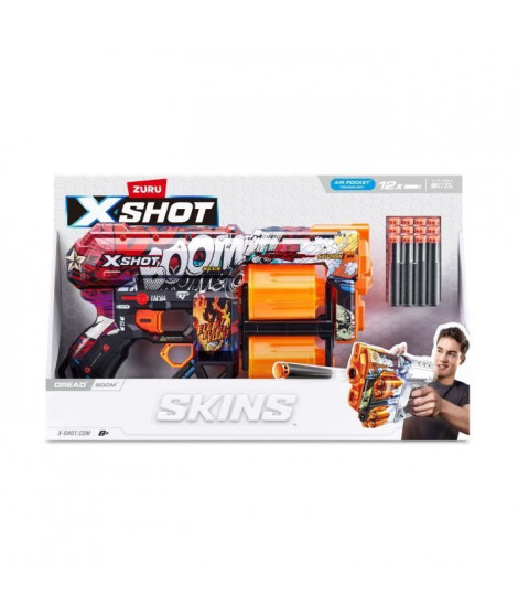 Lanceur de fléchettes - ZURU - X-SHOT Dread - Canons rotatifs doubles - 7 designs - Portée 27 m