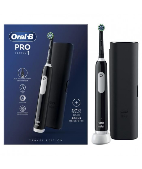 Brosse a dent électrique - ORAL B - Pro 1 Cross action + étui de voyage - Noir