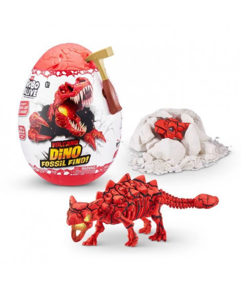Jeu de fouille - ZURU - ROBO ALIVE Volcano Fossil Find S2 - Fossiles de dinosaures - Sons et lumieres - Roche et sable