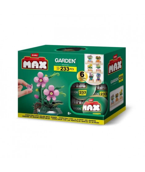 Set de construction - ZURU - Garden Pot Plants - 233 pieces max - 6 designs - Pot et support inclus