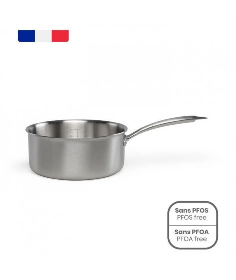 Brigade - Casserole en acier inoxydable 20 cm - LIVOO - MEP161 - Acier inoxydable Triply - Tous feux dont induction - Made in…