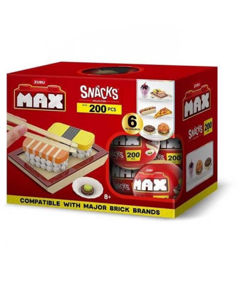 Set de construction - ZURU - Snack - 200 pieces max - 6 snacks - Burger, glace ou sushi