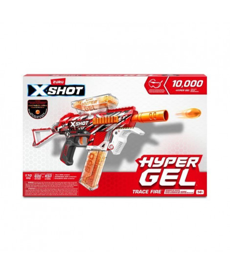 Blaster Hyper Gel - ZURU - X-SHOT Medium Trace Fire - Automatique et semi-automatique - 2500 pastilles - Portée 51 m/sec