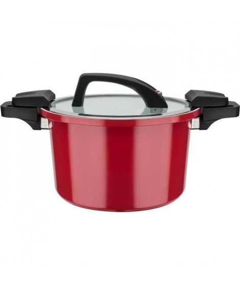 Cuiseur basse pression - GSW - 24 cm - 6 L - Aluminium forgé - Induction - Rouge