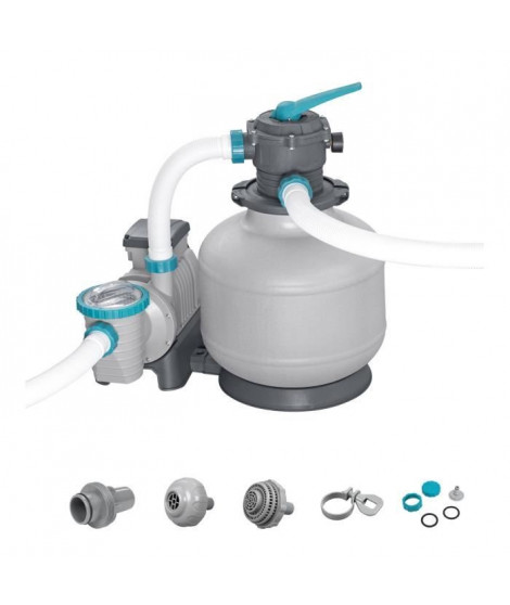Filtre a sable / pompe de filtration pour piscine jusqu'a 66 m3 - Bestway -11 355 L/h - Avec préfiltre