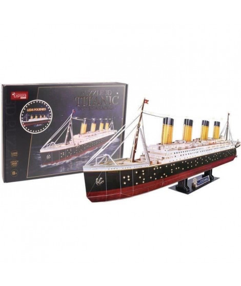 Puzzle 3D lumineux - Bateau Titanic - Jeu de construction - EXPLORA - 266 pieces - Des 8 ans