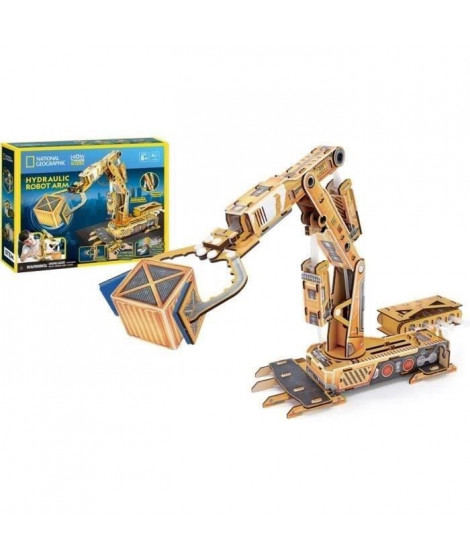 Maquette 3D NATIONAL GEOGRAPHIC - EXPLORA -  Engin de Chantier Pince Hydraulique - 56x37 cm - Des 8 ans