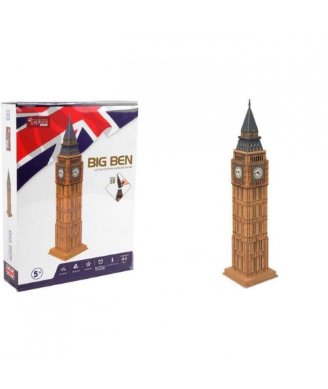 Puzzle 3D - Big Ben - Jeu de construction - EXPLORA - 44 pieces - Des 5 ans