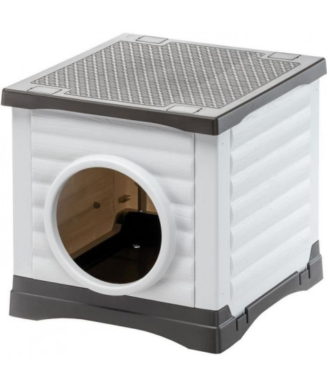 Niche - FERPLAST - PETVILLA 50 - 38,5 x 43 x 38,5 cm -  Blanc / Gris
