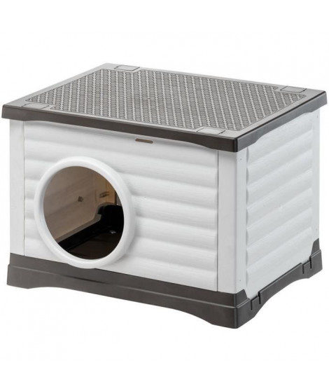 Niche - FERPLAST - PETVILLA 60 - 54 x 43 x 38,5 cm -  Blanc / Gris