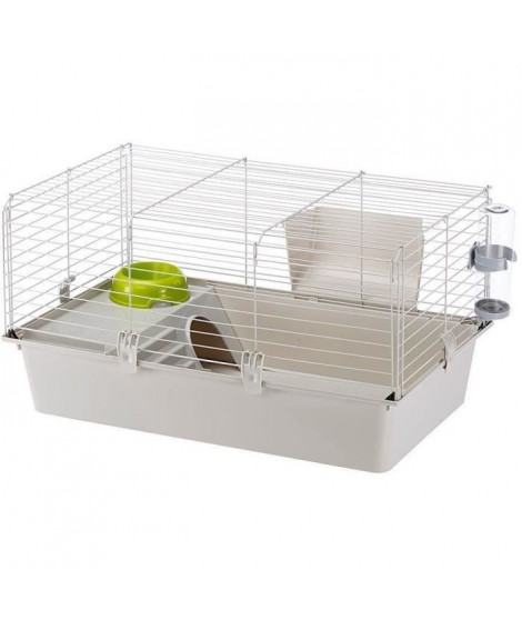 Cage - FERPLASTE - CAVIE 80X1 - 77 x 48 x 42 cm - Gris clair
