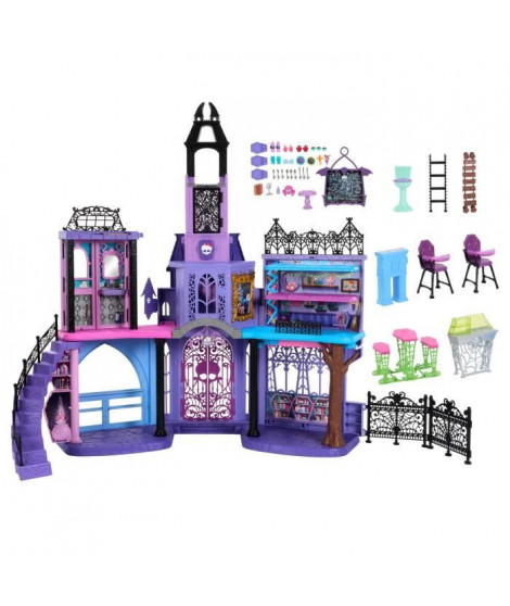 MONSTER HIGH Le Lycée Hanté-Maison de Poupées, plus de 35 accessoires - Monster High - HLP88