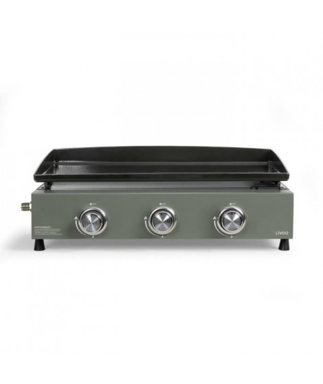 Plancha gaz - LIVOO - DOC324 - 3 brûleurs - Vert / Noir