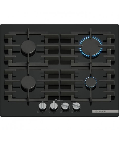 Table de cuisson a gaz - BOSCH Série 6 - 4 foyers - 52 x 59 x 4,5 cm - PPP6A6I40 - Noir