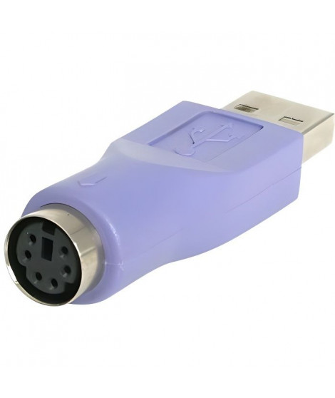 Adaptateur PS/2 vers USB - STARTECH - Modele F/M - Connecteur USB-A mâle - Garantie a vie - Violet