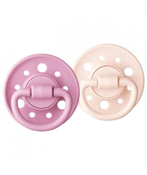 Sucette Dodie Gaia +0m Caoutchouc Ronde Rose - Lot de 2