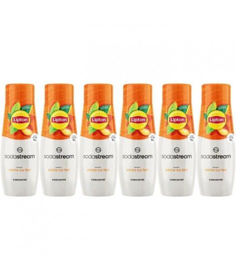 Concentrés SODASTREAM - Lot de 6 concentrés Lipton Ice Tea - Jusqu'a 54L de boissons - 440 ml