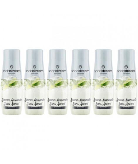 Concentrés SODASTREAM - Lot de 6 concentrés Limonade sans sucres - Jusqu'a 54L de boissons - 440 ml