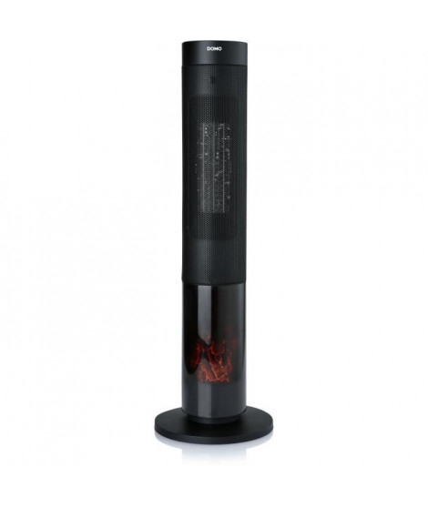 Chauffage céramique effet feu de bois - 2000 W  - DOMO - DO7345H - 83,5 cm - Noir