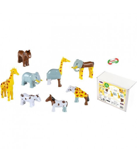 Animaux magnétiques - KLEIN - 0066 - 8 grands animaux Funny Puzzle, boîte fermée - 32 pieces - Des 12 mois