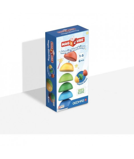 Blocs magnétiques - GEOMAG - Magicube 060 - 6 pieces - Empilables - Plastique recyclé