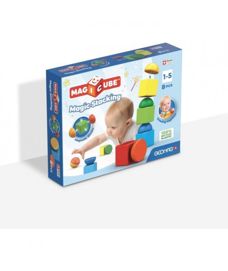Blocs magnétiques - GEOMAG - Magicube 061 - 8 pieces - Empilables - Plastique recyclé