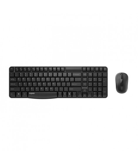 Ensemble clavier souris - RAPOO - X1800S - Sans fil - Numpad - Noir