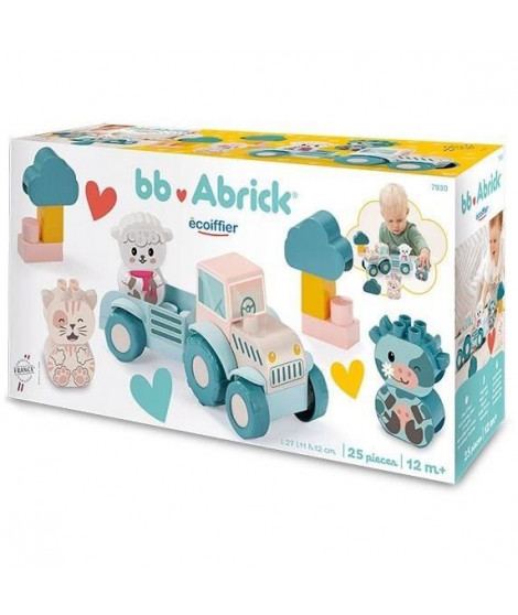 Tracteur - Ecoiffier - Mon premier tracteur - 25 pieces - Couleur pastel - Pour bébé 12 mois