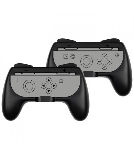 Paire de supports Joy-Con - KONIX - Nintendo Switch 2 - Forme de manette classique - Noir