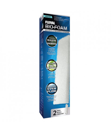 FLUVAL 2 blocs de mousses 406 - Pour aquarium