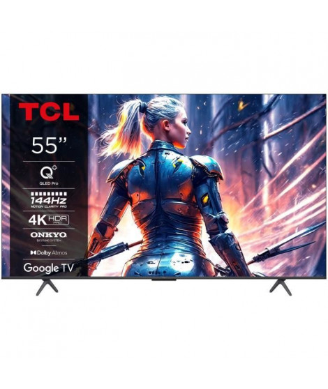 TCL 55T8B - TV QLED 55 (139 cm) - 4K 3840x2160 - 144Hz - HDR10+ - TV conecté Google TV - 4xHDMI 2.1