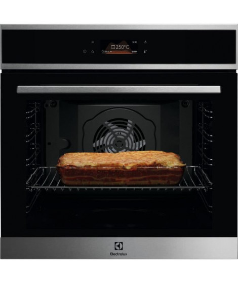 Four encastrable - Pyrolyse - Chaleur tournante pulsée - ELECTROLUX - EOF8P08X - Inox - Porte froide - 59,4 x 59,4 x 56,8 cm