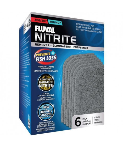 Blocs éliminateurs de nitrite pour aquarium - FLUVAL - Pour filtres extérieur Fluval 306/307 et 406/407 - 6 pieces