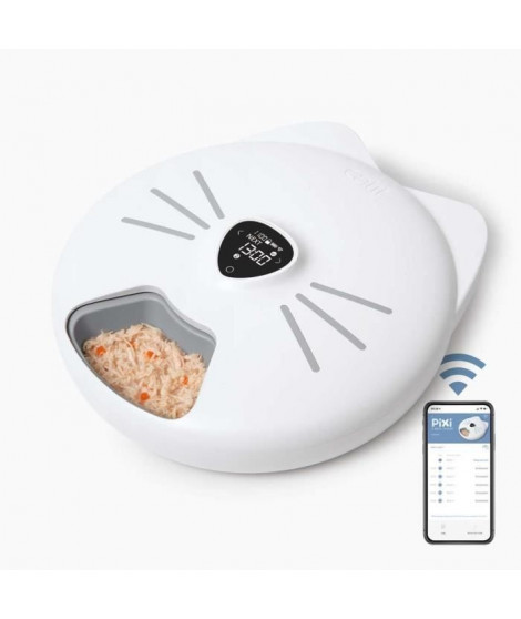 Distributeur de repas pour chat connecté - CATIT - PIXI SMART - 6 x 170ml - Ecran tactile LCD - Avec Blocs réfrigérants
