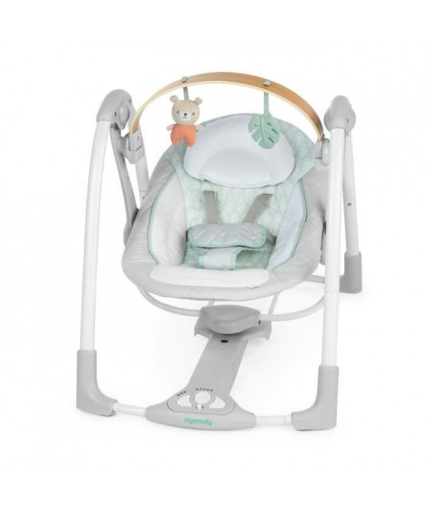 INGENUITY Transat bébé balancelle électrique pliable -Cosy Spot- arche jouets amovible, réglages balancement, minuterie, incl…
