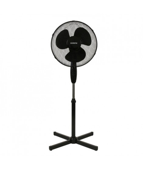 Ventilateur de pied - OCEANIC - 45 W - Ø 41 cm - 3 vitesses - Oscillant - Inclinable - Noir