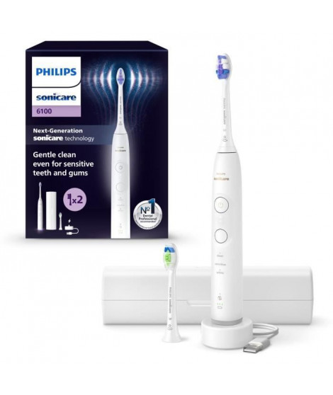 Brosse a dents - PHILIPS - HX7410/02 - Sonicare - Serie 6500 - Blanc - Eléctrique