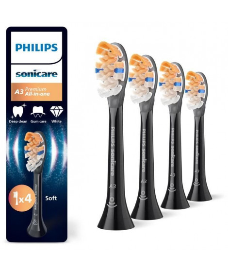 Lot de 4 tetes de brosse - PHILIPS - HX9094/88 - A3 black